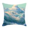 Comfortable Cyan Mountain Series Cushion for Car, Home, Bedroom, and Bedside