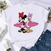Miniso Disney Family Vacation T Shirt Kawaii Mickey Minnie Donald Duck Print Fashion Clothes Casual Women T-shirt Camiseta Mujer