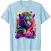 Vibrant Neon Jungle Cat Graphic Tshirt Men Summer Casual Breathable Crewneck Tee