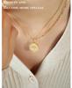 French Niche Eight-Pointed Star Pendant Necklace, Double Chain, 18K Gold-Plated Titanium Steel Clavicle Chain Jewelry P574