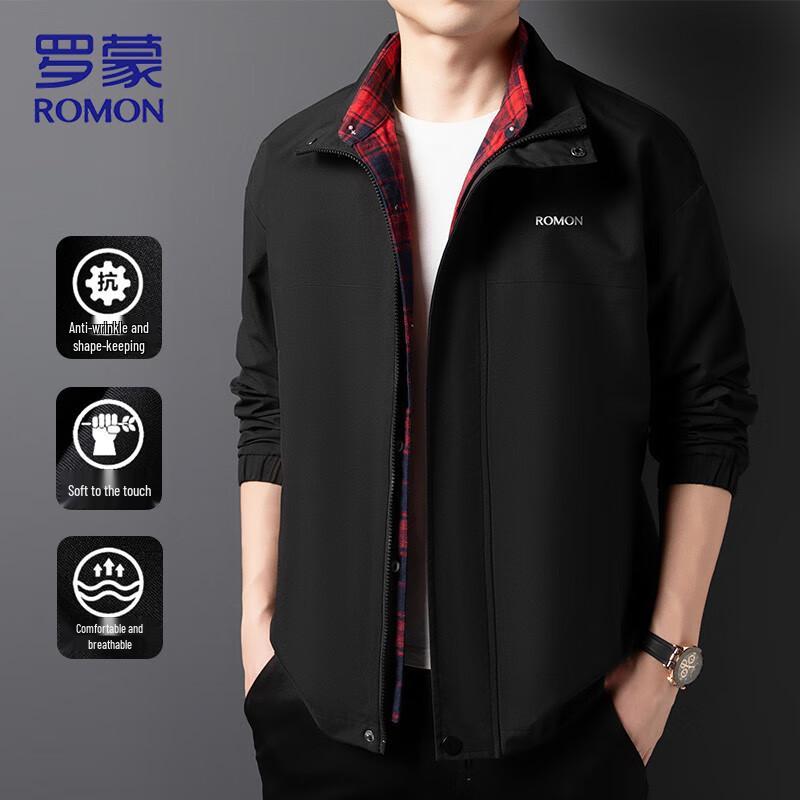 ROMON Men s Faux Two-Piece Business Casual Jacket L