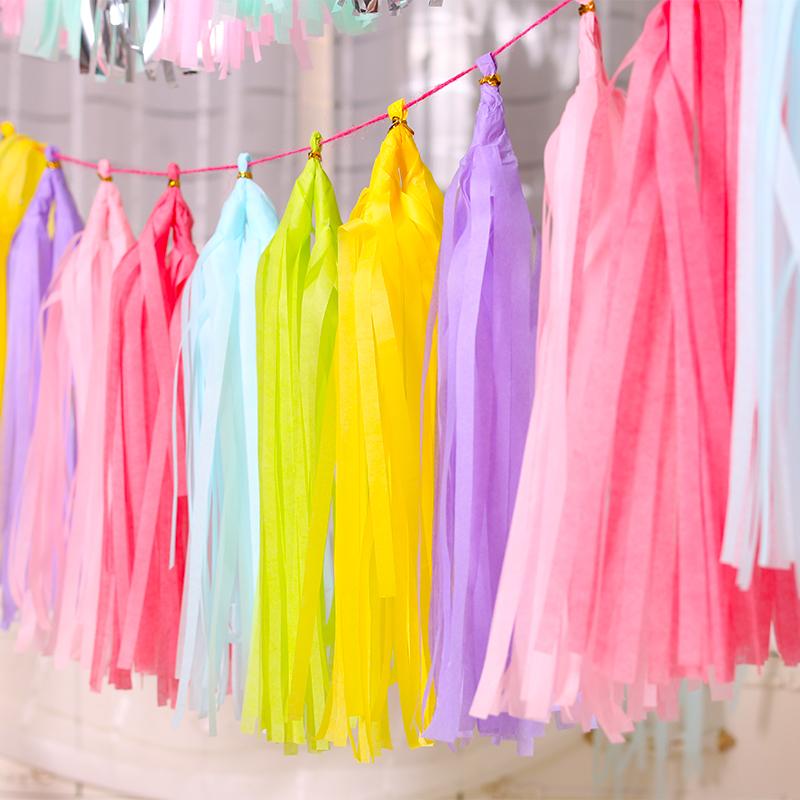 Balloon Tassel Ribbon Decorative Birthday Party Wedding Decoration Streamer Hanging Pendant Latex Balloon Rope Silk Ribbon