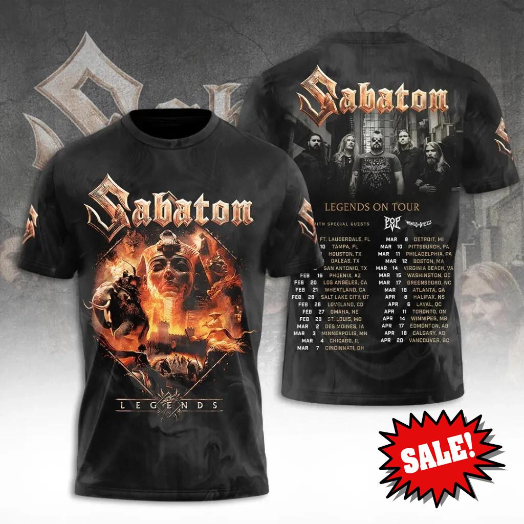 НОВАЯ 3D Футболка Sabaton Legends on Tour US250 S
