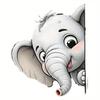 QT2022#15cm Elefant Drăguț Desen Animat Autocolant Vinil Autoadeziv, Folosit pentru Geamuri Mașină, Bara de Protecție, Laptopuri, Accesorii Auto Impermeabile pentru Exterior