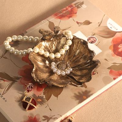 Zinc Alloy Trinket Tray for Small Spaces, Gold Jewelry Dish, 2 Birds