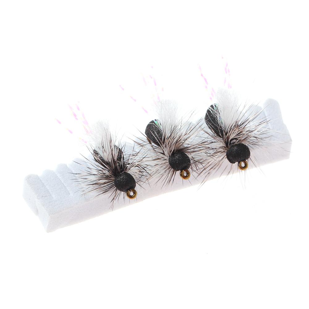 6pcs/Box Fly Fishing Flies Dry Fly Black Foam Ant for Riverine Trout, Panfish, Bass, Grayling, and Carp Fishing Lures