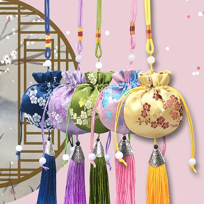 1Pc Sachet Sachet Empty Bag Chinese Style Jewelry Storage Bag Handmade Vintage Embroidery Sachet Tassel Drawstring Bag