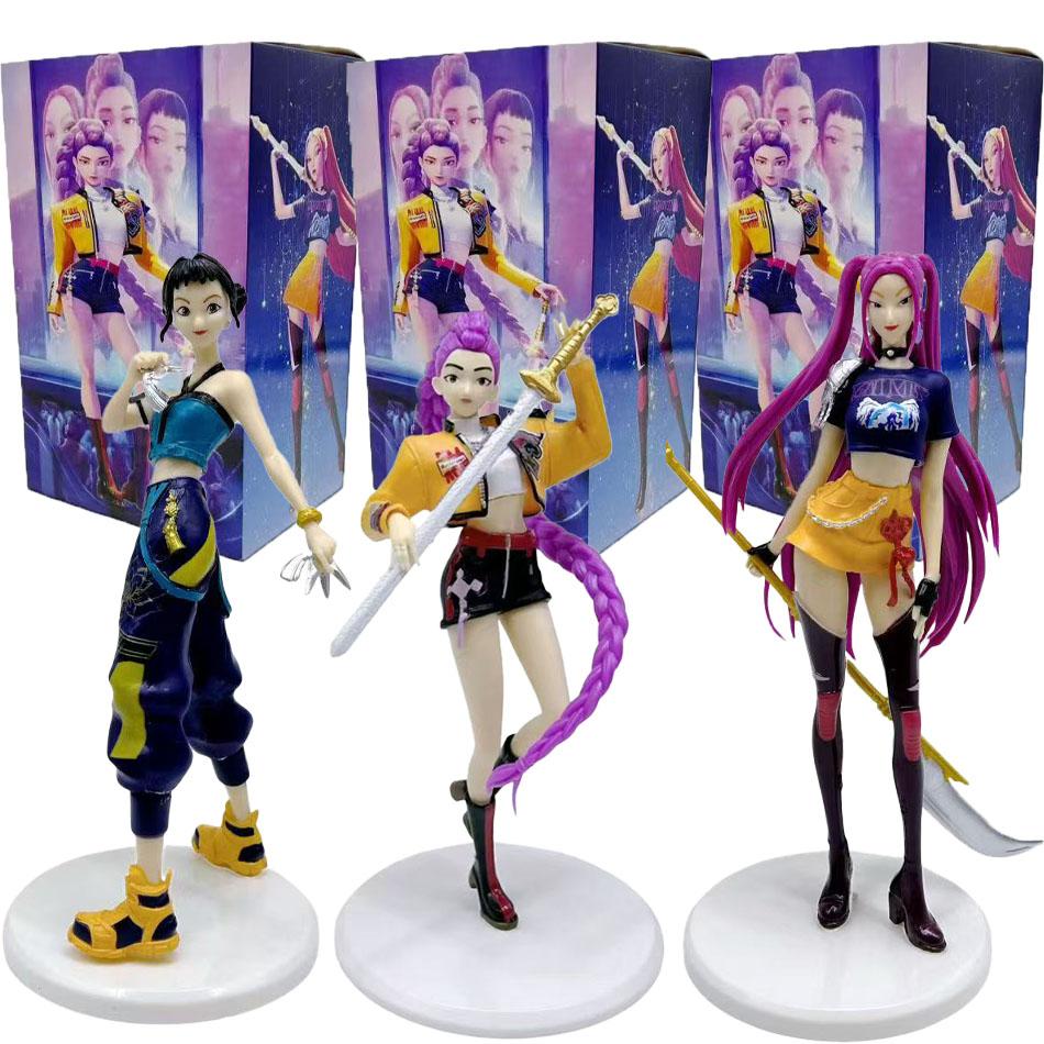 Kpop Demon Hunters Anime Figure Collection Desktop Cartoon Figurine Action Model Toys Plate Desk Ornaments Figurine Doll Fans