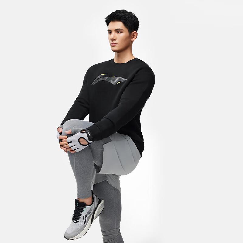 

LI-NING Men s Crew Neck Pullover Sweatshirt AWDU103-1 XL