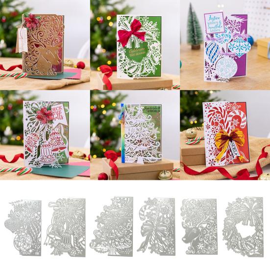 

Рождественский вложенный штамп, противоударный DIY, нежный шаблон для поздравительной открытки, форма для бумаги