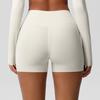 Women Sports Shorts High Waist Yoga Shorts Body Shaping Peach Butt Effect Tummy Control Shorts Elastic Waistband Solid Color Cropped Pants for Running