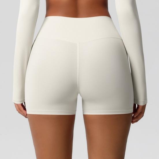 Women Sports Shorts High Waist Yoga Shorts Body Shaping Peach Butt Effect Tummy Control Shorts Elastic Waistband Solid Color Cropped Pants for Running
