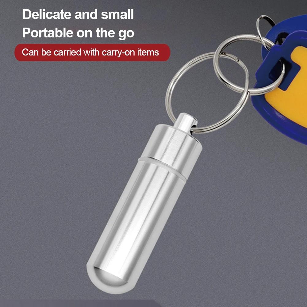 1-4 Stück Wasserdichte Aluminium Pillendose Schlüsselanhänger Karabiner Medikamentenbehälter Behälter Flaschenhalter Outdoor Pillenbox Pillendose Anhänger