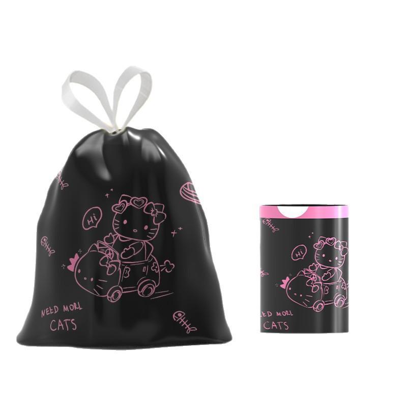 Hello Kitty Printed Drawstring Garbage Bags Thickened Scented Kitchen Trash Bags Roll