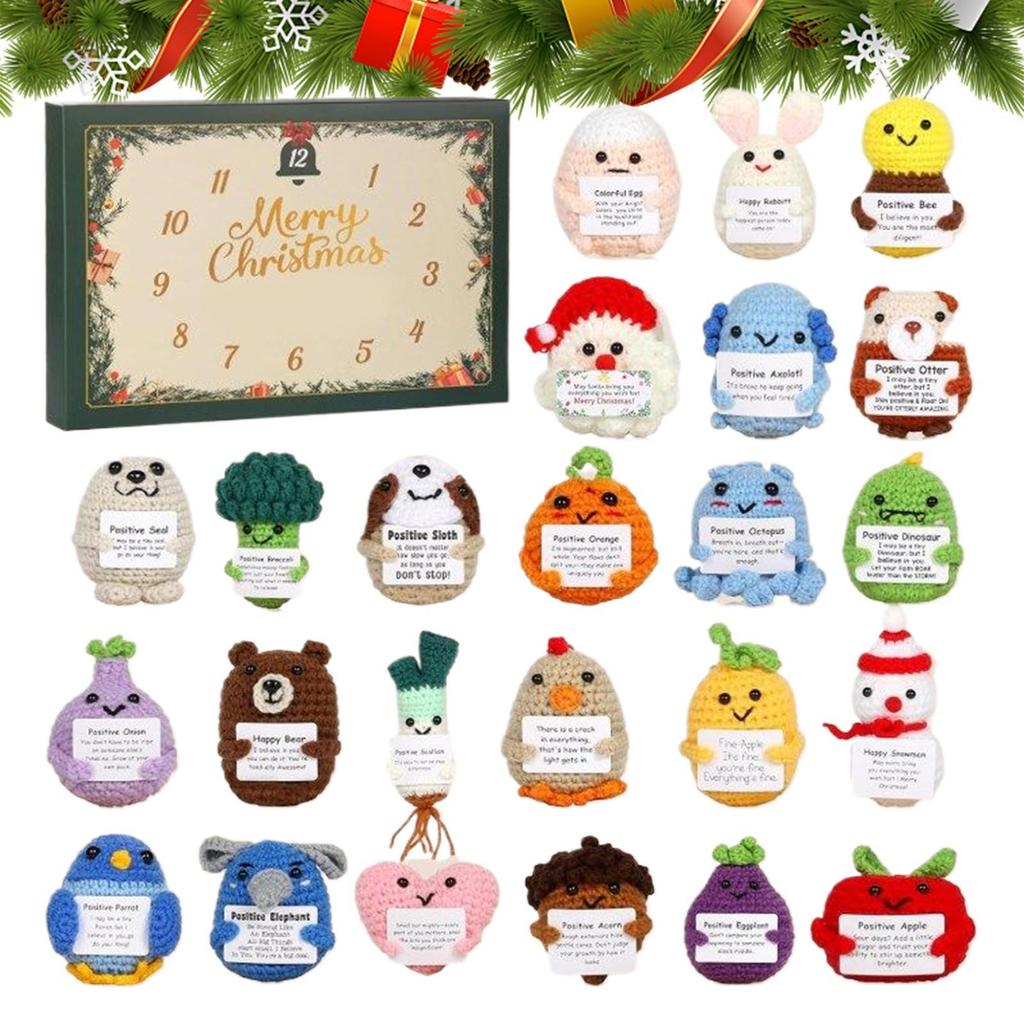 Christmas Countdown Calendar Advent 2d Acrylic Decorations 24 Days Positive Crochet Animals Christmas Countdown Calendar