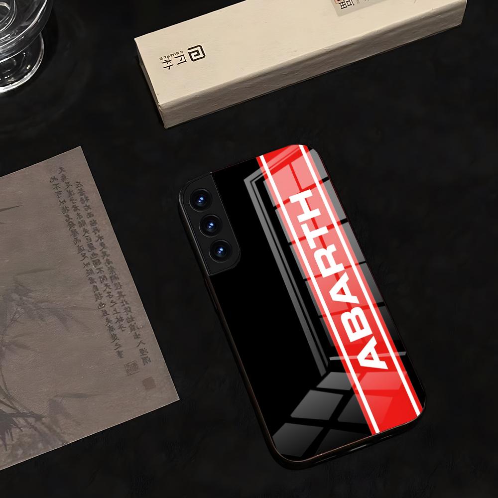 

A-abarthES Car Phone Case 2025 Glass Hot For Samsung S 25 24 Ultra Plus 23 22 21 20 A 34 54 53 Note20 Coach M 54 Cover Samsung S24Ultra