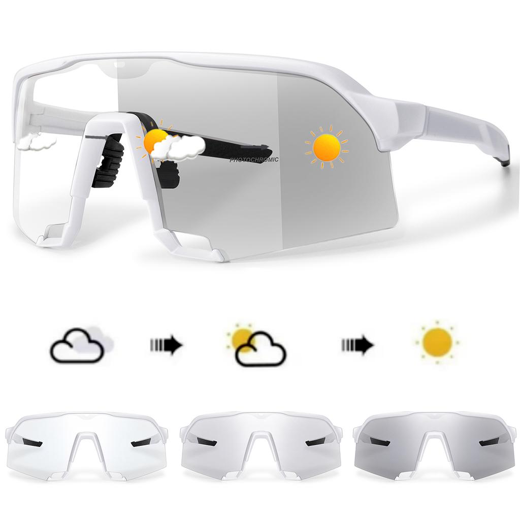 Trendy Photochromic Sunglasses Men Women Oversize Shades For Outdoor Mtb Bicycle Cycling Runnging Eyewear Windproof Goggles