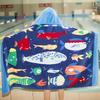 Beach Towel Style Water Absorption Thickened Children Can Wear Cotton Hooded Bath Towel Extended Cape