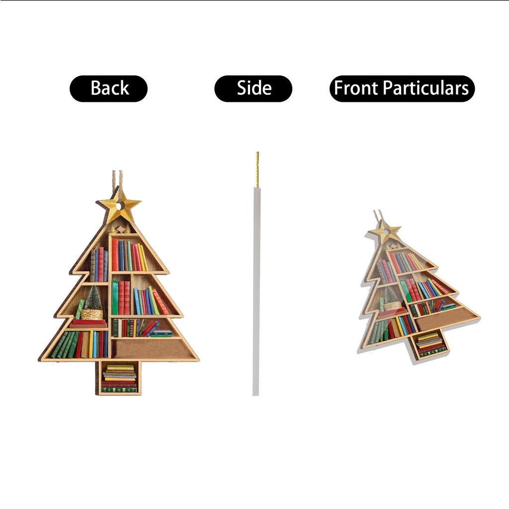 Interesting Character Pendants,Gifts For Family And Friends,Christmas Bookshelf Acrylic Flat Pendant