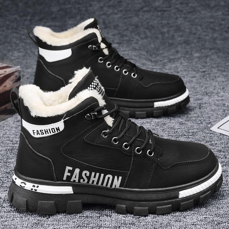 Snow Boots Men's Winter 2025 New Velvet Thickened Cotton Boots Cold-proof Men's Shoes Warm Cotton Shoes Men's Martin Boots