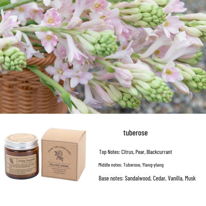 Brown Scented Soy Candle - Smokeless Aroma Gift for Girls Bedroom