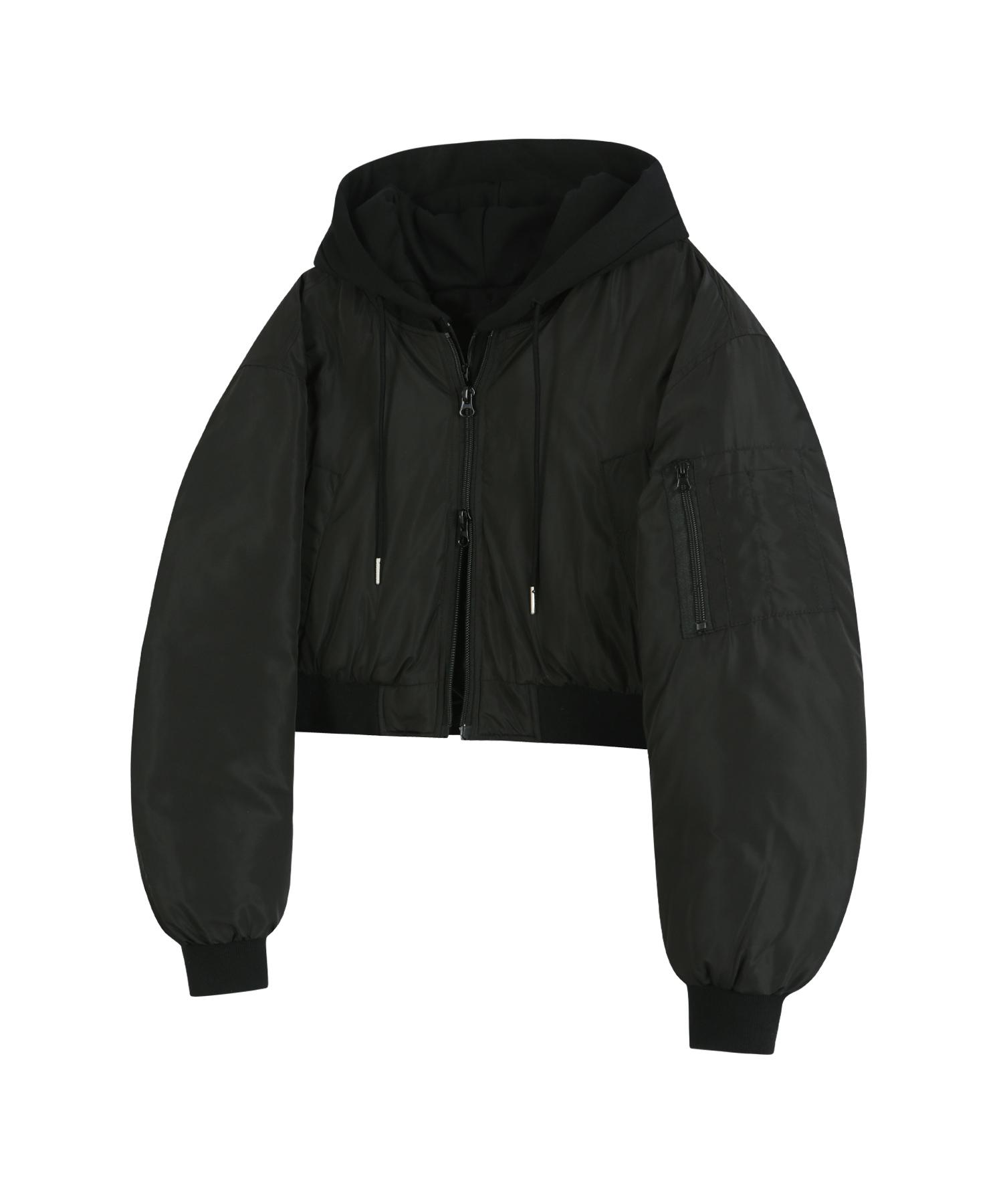 Vivabrown 85-Viva018 [2-Way] Hooded Layered Crop