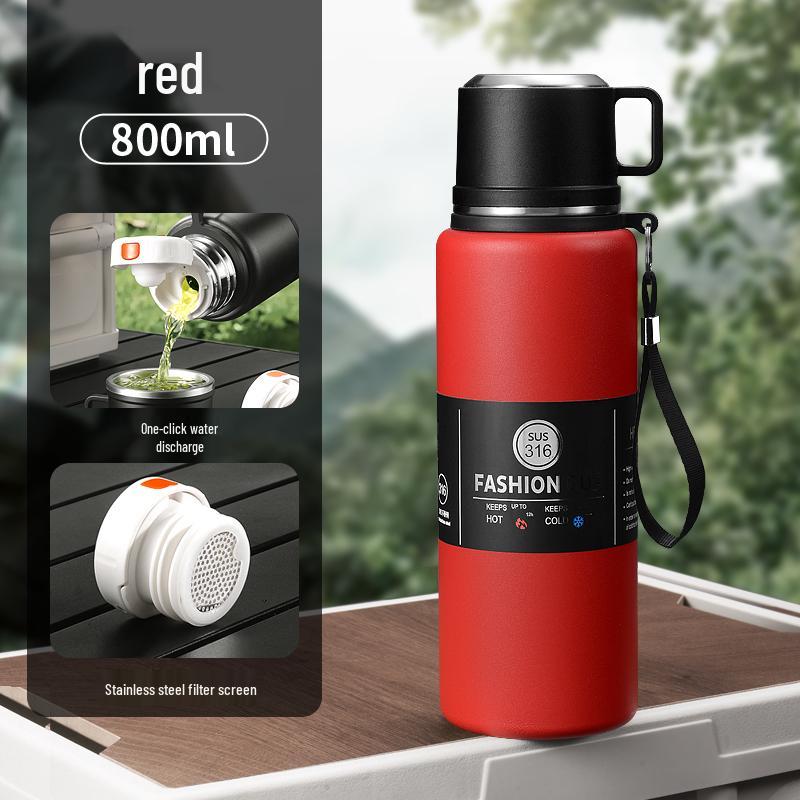 Stainless Steel Insulated Thermos for Men & Women - Large Capacity, Portable Travel Water Kettle