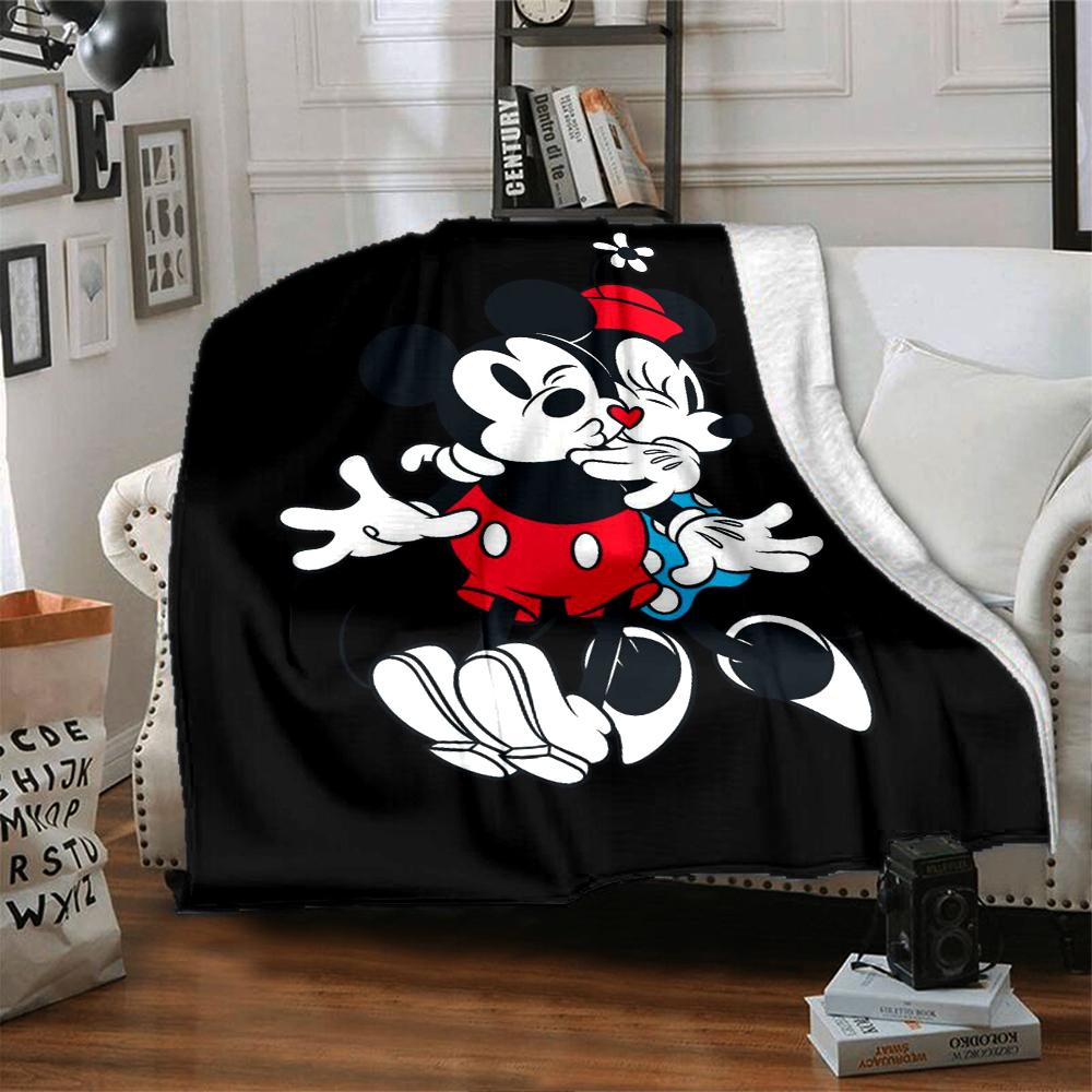 Mickey Minnie Romance Blanket Soft Throw Blanket For Home Bedroom Bed Sofa Travel Office Solid Christmas Blanket
