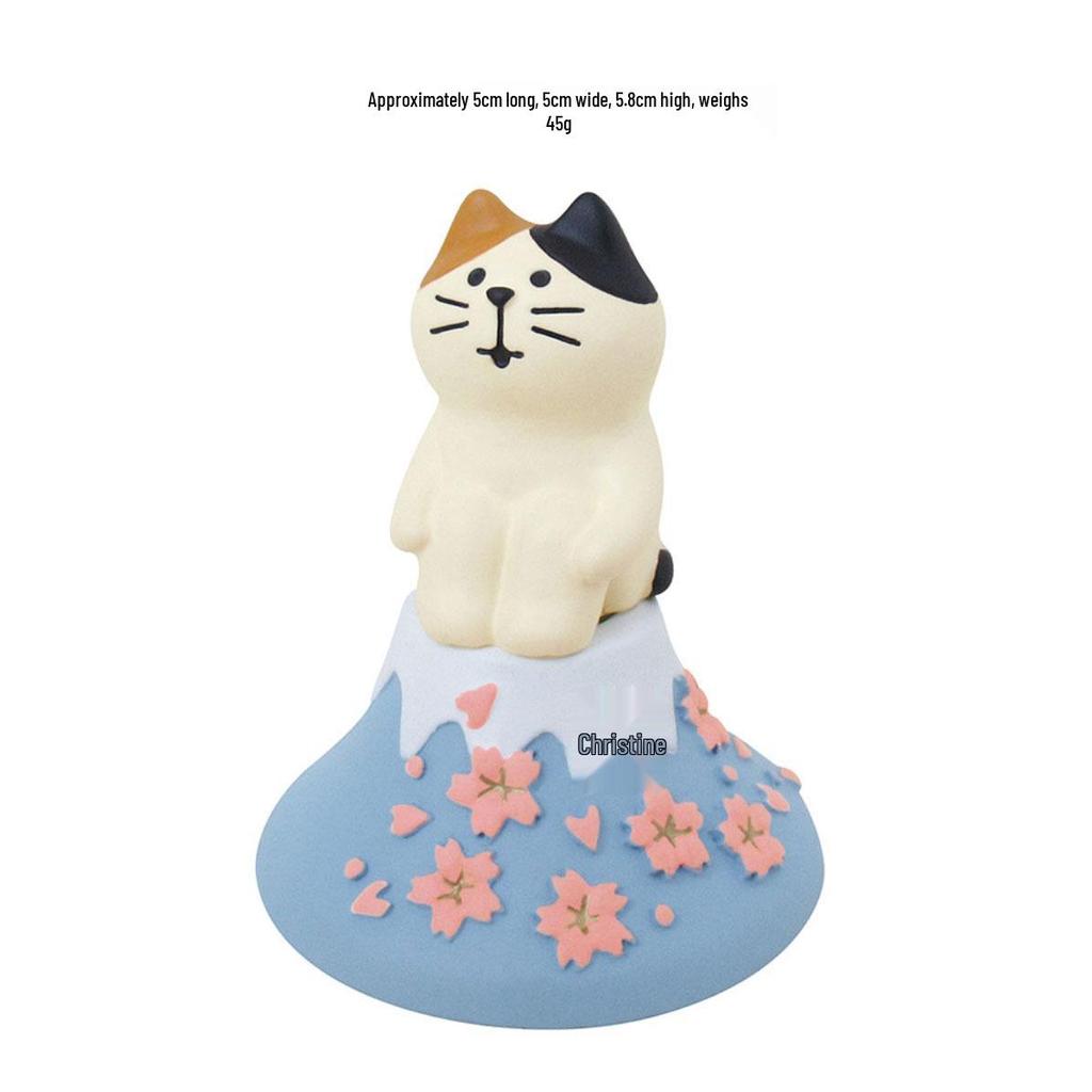 ZAKKA Japanese Cat Resin Figurine - Flower Viewing Festival DIY Trendy Blind Box Toy, Decoration, Gift & Ornament