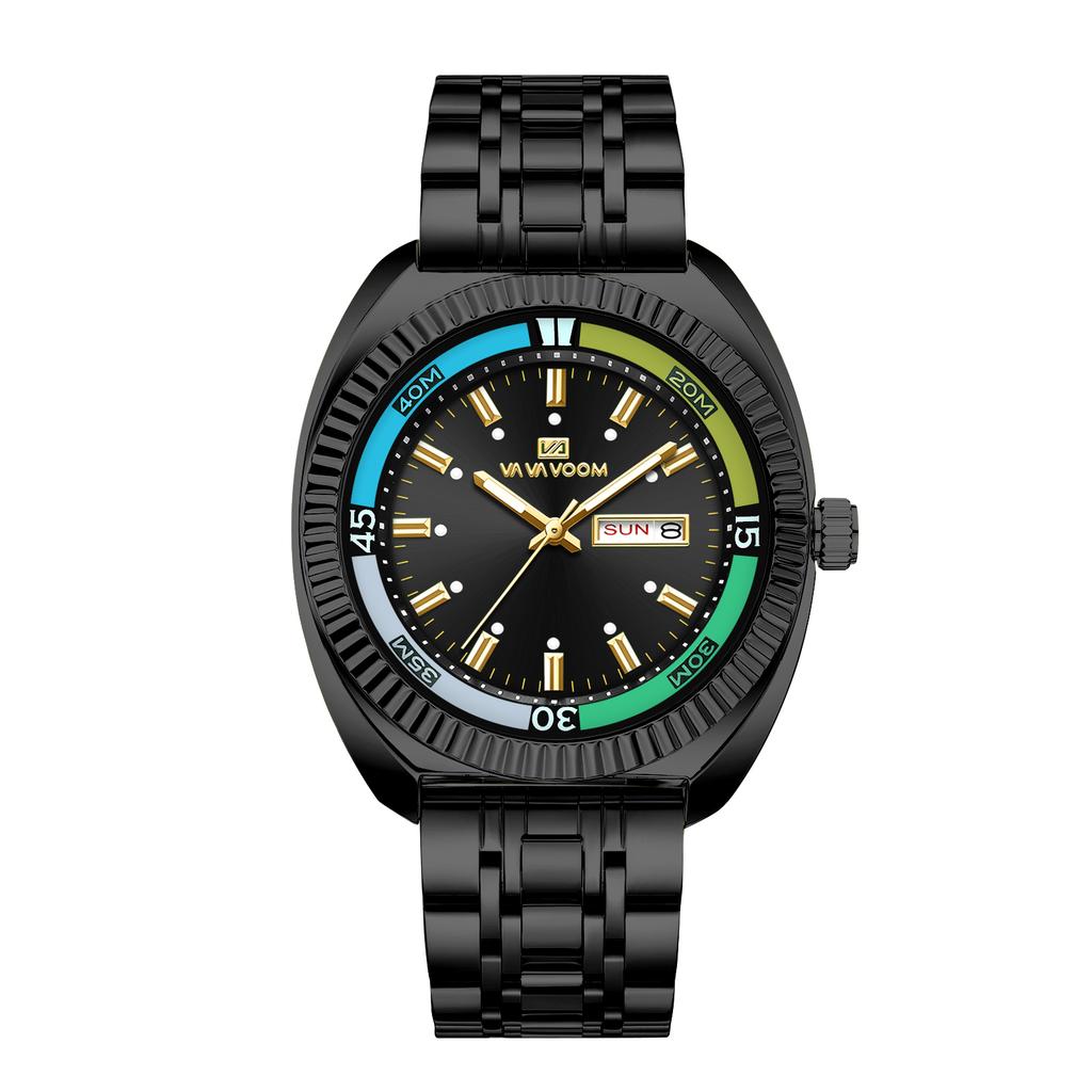 Men Watch Green Classic Diving Series 42mm Silver Stainless Steel Luxury Business Clock 3Bar Waterproof Student Timing Man Watch