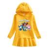 Spring & Autumn Ruffle Cartoon Rainbow Hooded Long Sleeve Princess Dress for Girls