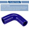 X AUTOHAUX 1pcs 32mm/1.26"-38mm/1.50" Inner Diameter 90mm/3.54" Length 90 Degree Blue Car Silicone Hose Hose Universal