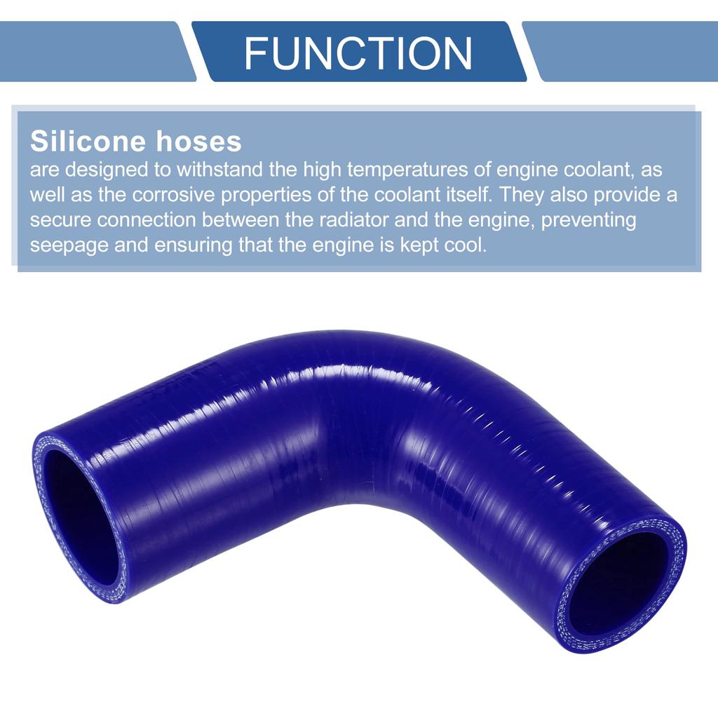 X AUTOHAUX 1pcs 32mm/1.26"-38mm/1.50" Inner Diameter 90mm/3.54" Length 90 Degree Blue Car Silicone Hose Hose Universal