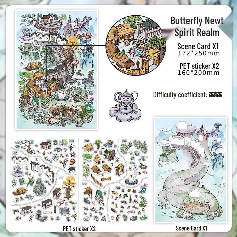 Infeel.Me My Little House Series: 2.5D Large Scenery Stickers, 3 Sheets