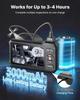 VEVOR Triple Lens Endoscope with Light, 5" HD IPS Screen Industrial Borescope Camera, 1280 X 720 Lens, 8 + 2 LEDs, 8X Zoom