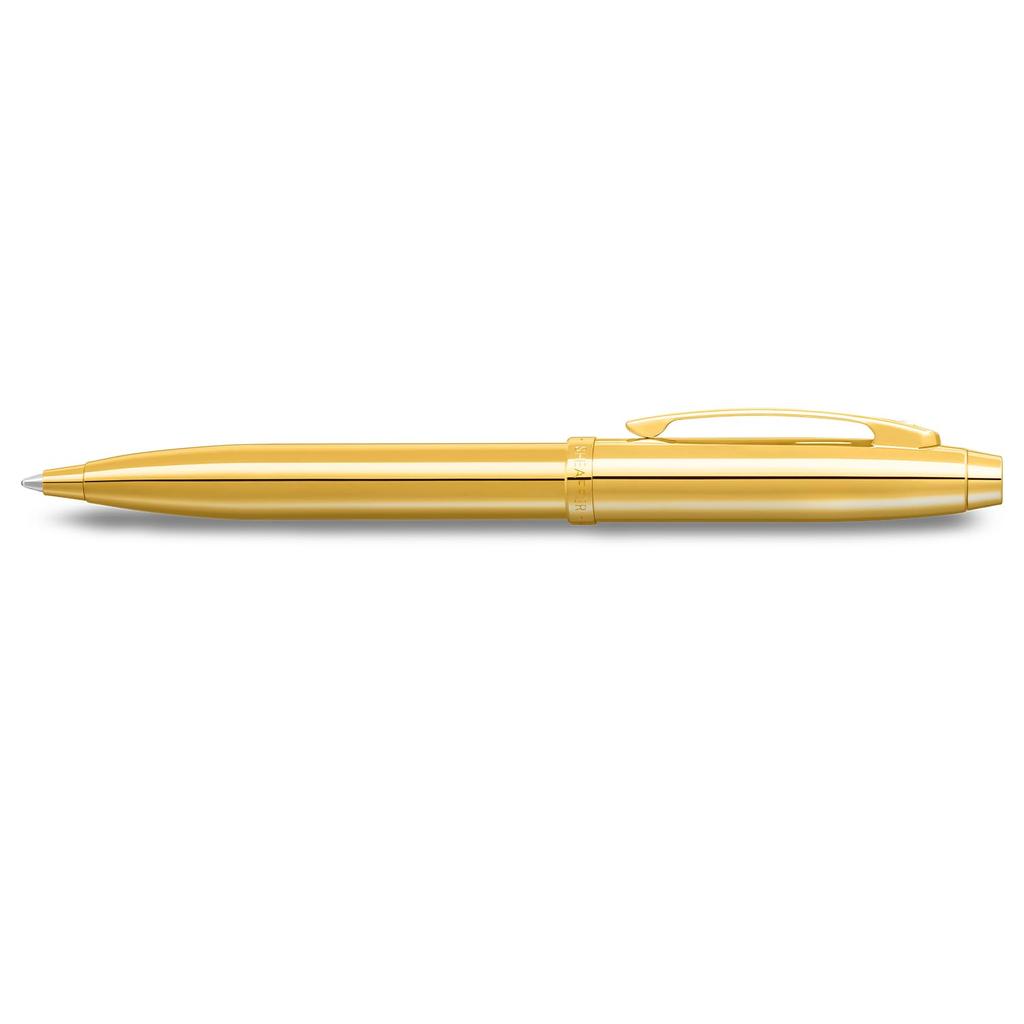 Sheaffer 100 9372 Glossy PVD Gold Ballpoint Pen with PVD Gold Trim