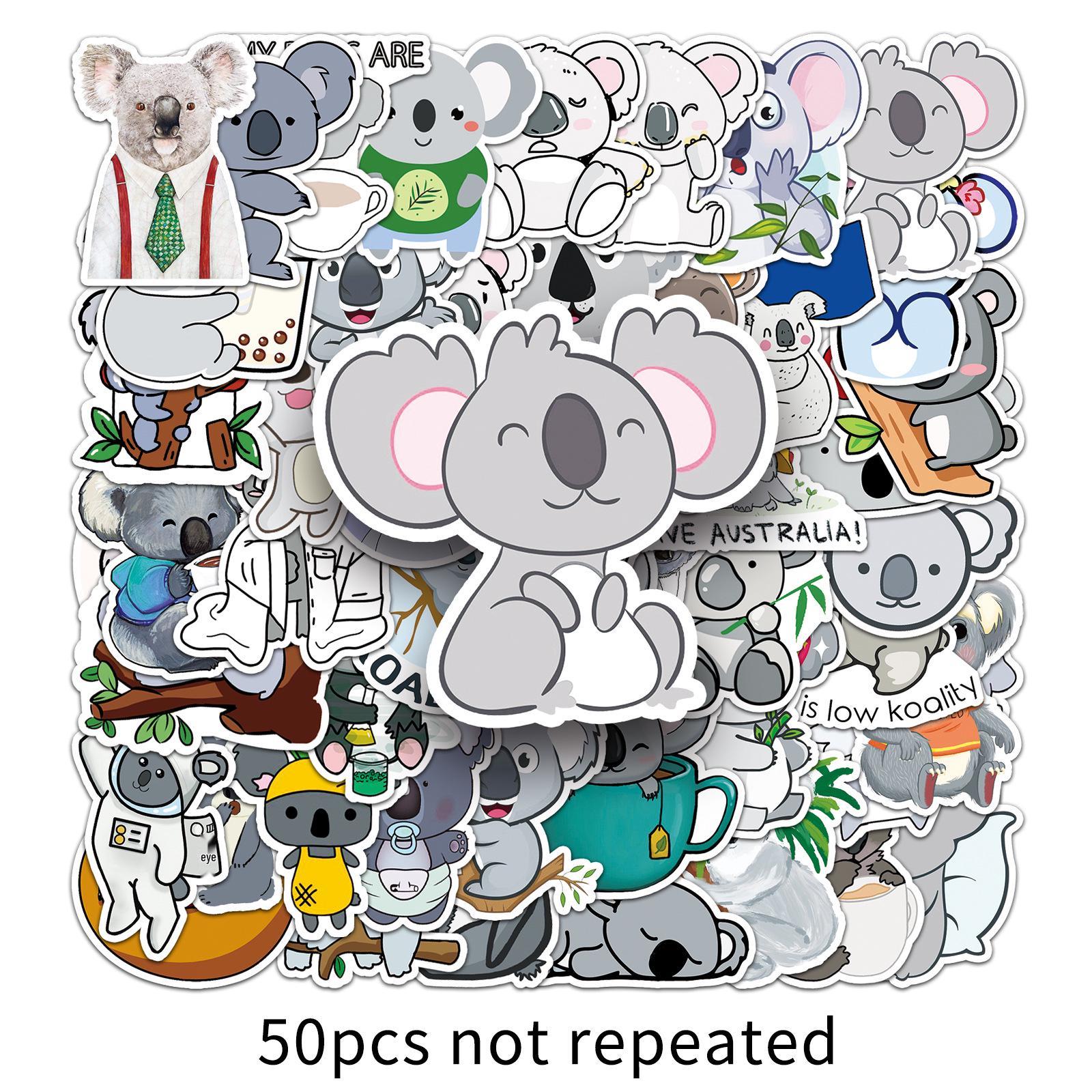 50pcs Personalized Cartoon Koala Graffiti Stickers for Laptop, Car, Phone, DIY