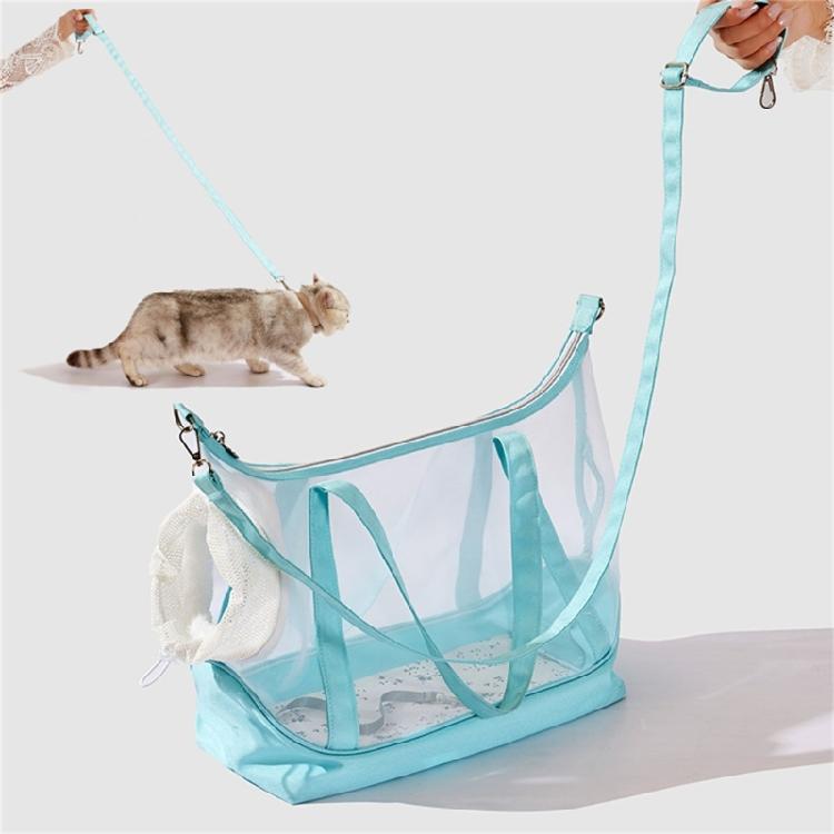 Nylon-Netz-Haustiertransporttasche für Katzen, atmungsaktiv, klares Fensterdesign, leicht zu reinigen und zu tragen, Reiseausrüstung