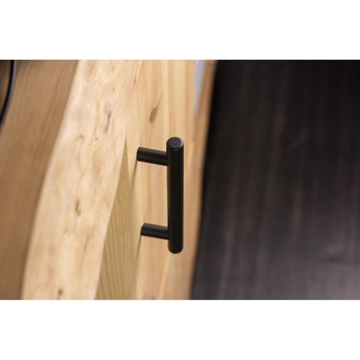 Poignées de meuble - inox brut - modèle Barette - entraxe 96 mm - vis fournies