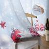 Christmas Snowball Sheer Curtains for Living Room Decoration Window Curtains Kitchen Tulle Voile Curtains