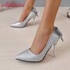 Fashion Aphixta 2024 New Bling Butterfly-knot 10cm Stiletto Heel Shoes Women Pumps Flowers Officile Pointed Toe Super Big Size 49 50