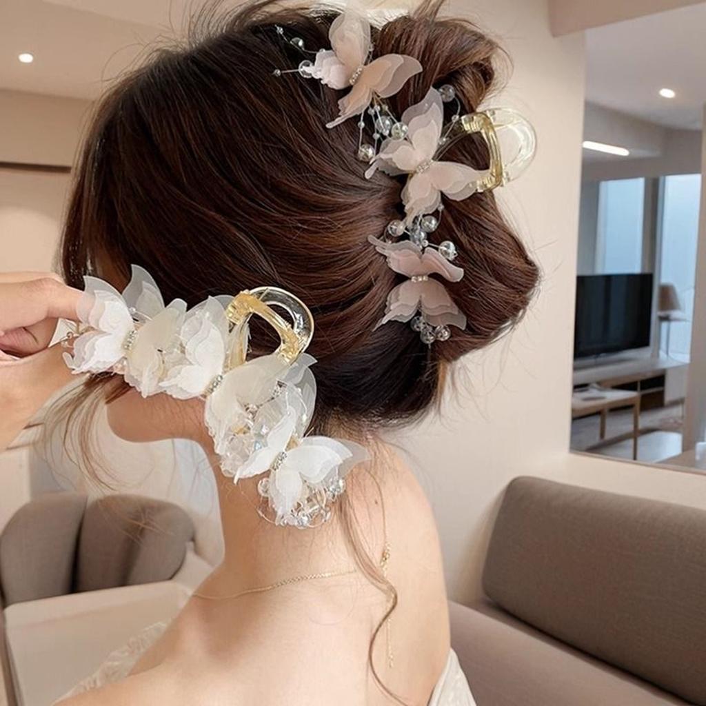Super Fairy-Like Butterfly Hair Clip, Large Shark Clip, Back-Of-Head Hair Clip for Girls and Women, Half-Up Hair Accessory Suitable for Shopping