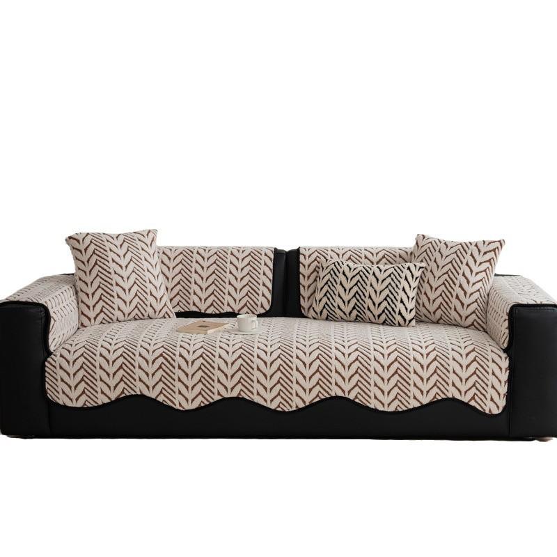 Special-shaped sofa cushion one piece  new autumn and winter light luxury high-end fixed non-slip wear-resistant sofa cover