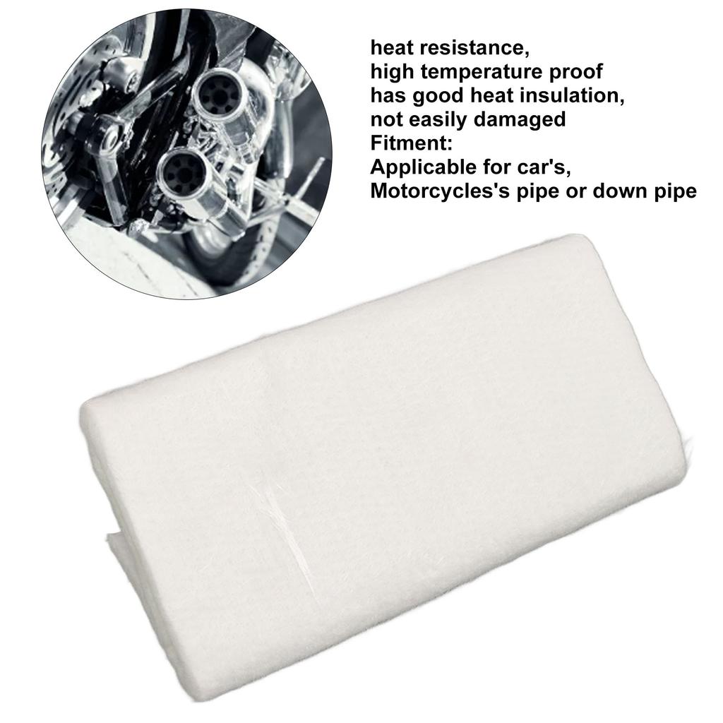 2 Pcs Motorcycle Exhaust Pipe Silencer Cotton Fiberglass 35x25cm Sound Absorbing Packing Cloth