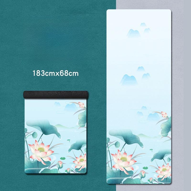 1.5mm Foldable Suede Yoga Mat Natural Rubber Fitness Mat Non Slip Sweat Absorbent Portable Travel Exercise Mat For Pilates