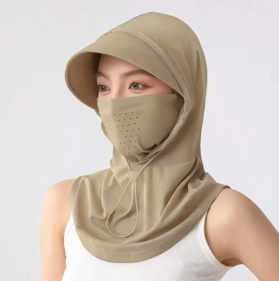 Women's Ice Silk Full Face Mask: UV Protection, Breathable, Ideal for Summer Driving and Cycling
