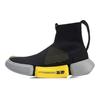Li Ning Fabric Breathable, Lightweight Coverage High top Vintage Basketball Shoes Women's Black Gray Yellow AGBN058-4