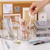 Creative Student MUJI Style Acrylic Pen Holder - Transparent Desktop Organizer