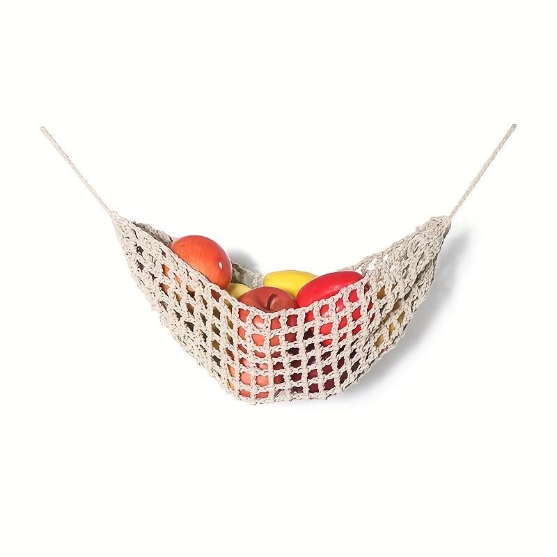 1pcs Home Kitchen Fruit Hanging Basket,Hanging Fruit Hammock For Kitchen Under Cabinet, Handwoven Hanging Fruit Holder For Home Boat Camper