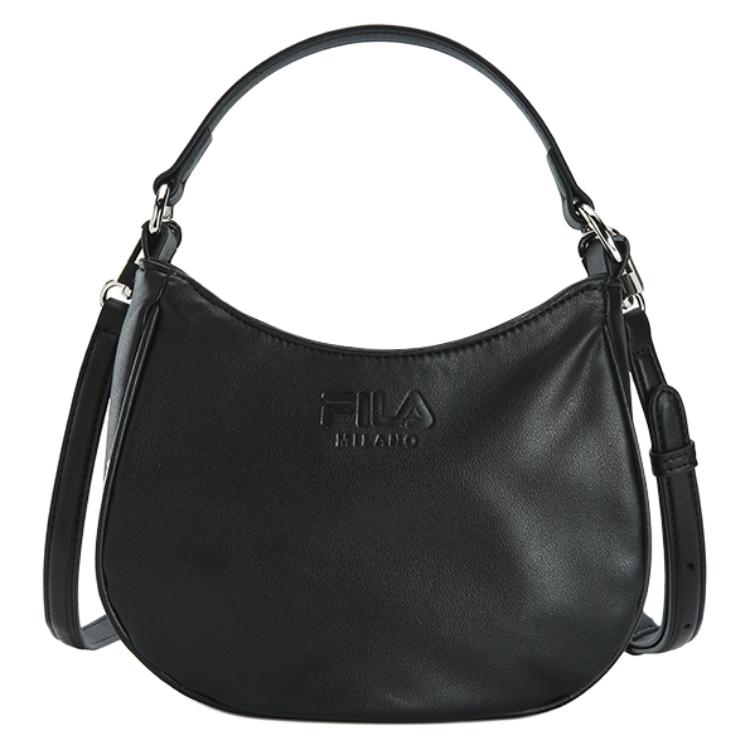 FILA Milano Series Fashion Minimalist Classic Casual Commuter Versatile Adjustable Detachable Shoulder Strap PU Tote Bag Unisex bags F13U625144FBK Jet Black